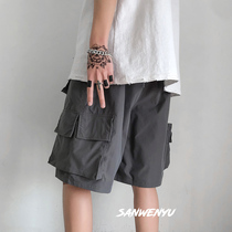 ins tooling shorts mens trend loose 5 five-point pants straight sports casual pants mens shorts summer thin section