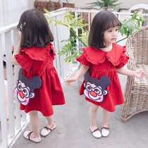 Girls summer dress 2020 new female baby baby short sleeve summer princess dress children red skirt