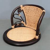  Tatami chair Bed seat Lazy rattan chair Japanese-style bay window chair and room chair Solid wood backrest chair Legless chair