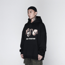 The Dirty Collection DIE TOGETHER cotton trend loose hooded sweater men
