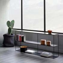 Nordic Iron Art Genguan Shelf Modern Minimalist Living-room Floor Bookshelf Decorative Table Multilayer Creative Containing Shelf