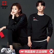 PEGGY Peijia 2021 autumn and winter New badminton uniform men and womens round neck sports long sleeve T-shirt quick-dry fitness top