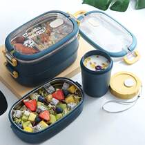 Dining General Day Style Multilayer Lunch Box 304 Stainless Steel Thickened Meal Kit 1 6L Seal divider water injection heating poop