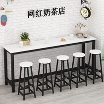 Wall bar table home living room simple commercial milk tea shop rectangular high foot Bar kitchen narrow table