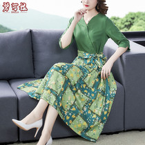 In early 2021 new wifes flax cotton skirt summer large - scale womens high - end shredded dress