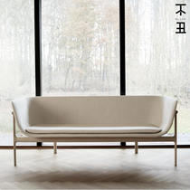 Danish designer cotton linen sofa Nordic simple solid wood sofa small apartment customer single double three combination model room