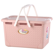 Thickened small shopping basket tote basket bath basket plastic dirty clothes basket buy basket with lid medicine box household large