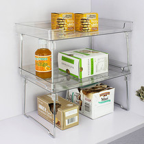 Superimposed kitchen desktop storage rack toilet storage rack cabinet layered storage rack office folding finishing rack