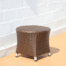 Balcony chair shoe stool outdoor stool rattan simple modern leisure outdoor courtyard wood grain corner stool