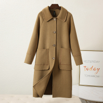 Zqqz double-sided wool coat women's middle school long 2021 autumn new slim 100% wool coat 2150