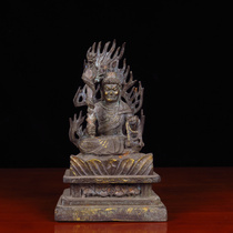 Pure copper does not act to live in the life of the Buddha Zhong Zhong Zhong Chicken Copper Antique Gift does not activate the Ming Wang Buddha statue home to dedicate