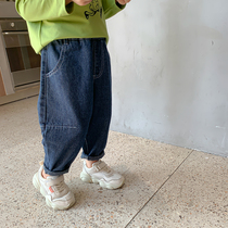 Boy Jeans Spring Autumn Ocean Korean version Little childrens radish pants outside wearing long pants Autumn clothes new baby pants Chaub