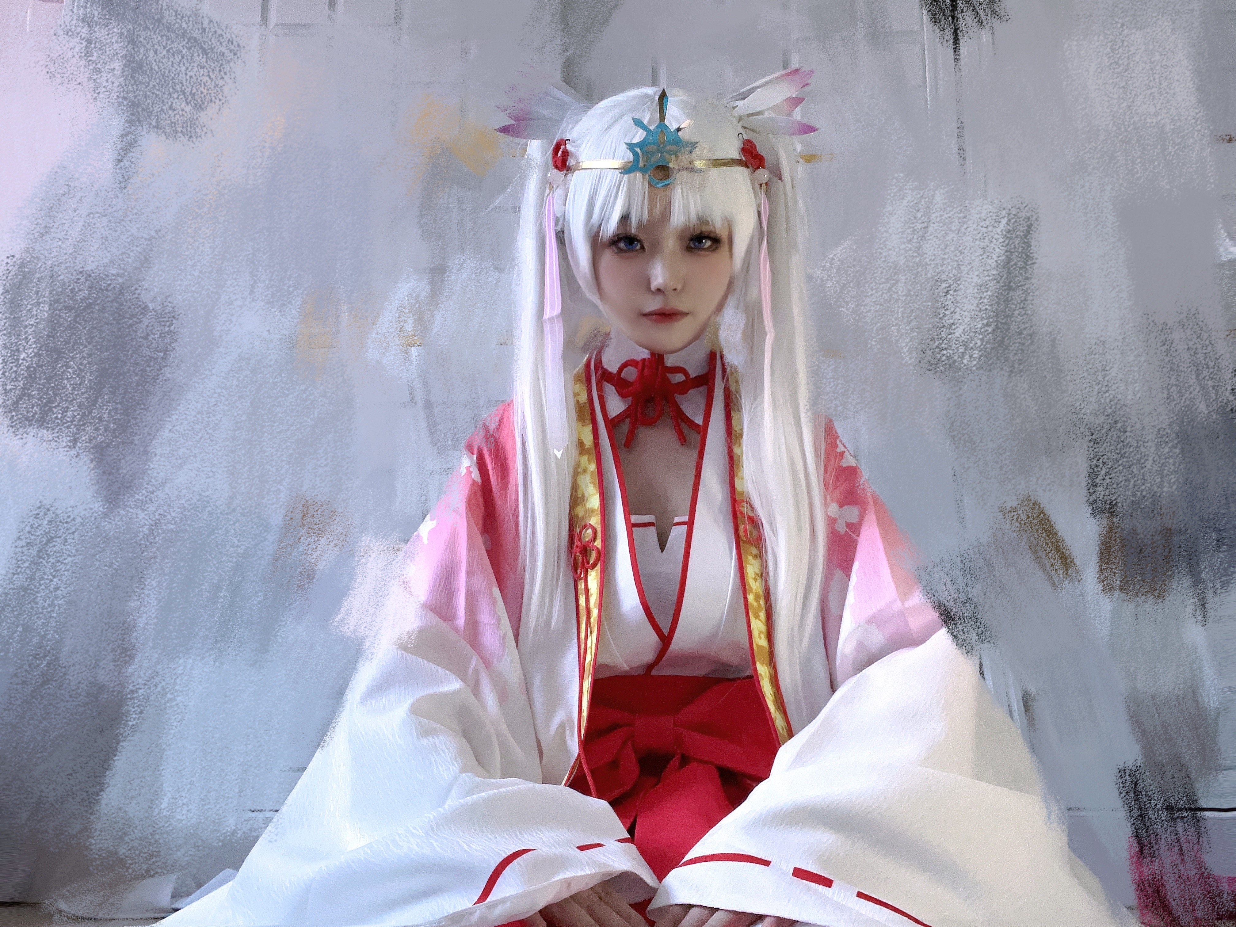 漫知】定制!千恋万花cos朝武芳乃神乐舞服和服cosplay巫女服-Taobao