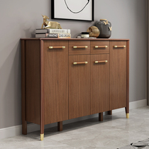New Chinese shoe cabinet home door large capacity light luxury porch cabinet solid wood frame storage cabinet Nordic balcony locker