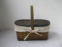 Pastoral Wood suitcase rattan picnic basket wicker storage box covered egg basket storage basket bamboo basket