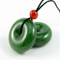 Taiwan Jasper safety buckle quartz jade flat buckle couple Jade peas men and women old and young hanging pendant pendant
