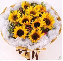 Birthday wishes flowers Shanghai flower shop sunflower 10 bouquets Shanghai Tongcheng express send flowers Order flowers