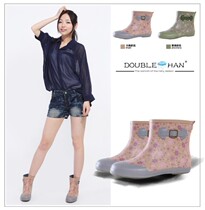 Outer single fashion versatile light and comfortable rain boots Womens rain shoes short rain shoes low-top rubber shoes