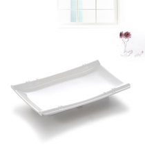 High-grade imitation porcelain melamine Japanese tableware hotel resistant to sling rice ribs long square barbecue plate heat-resistant and easy to clean