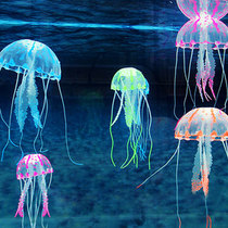Fish tank simulation jellyfish aquarium landscaping decoration soft silicone fluorescent floating jellyfish multi-color size selection