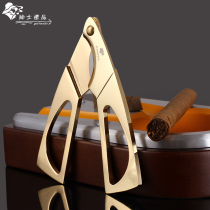 Multi-color large stainless steel cohiba Cuba imported Cigar scissors smoking set Gao Xiba cigar knife