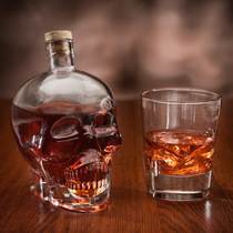 Skull glass bottle 180ml wine bottle Vodka bottle Creative gift bottle Red wine bottle Halloween