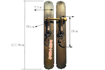 Dividend Classical Bronze Accessories Antique Pure Brass Engraving Straight Bar Large Handle Door Septage Door Screen Door Handle