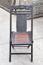 Very nice old red wood foldable flap casual chair in the period of the Republic of China (bag real bag old)