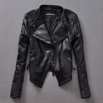 Spring and autumn new motorcycle leather jacket womens short small coat slim sheepskin leather jacket coat