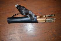 Ali bow and arrow fox tail bag Head layer cowhide rucksack