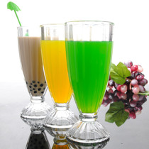 Thickened creative Milk Cup transparent milk tea cup glass fruit juice cup cold drink large ice cream cup 350 ml