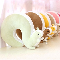 Big tail squirrel cartoon U-shaped pillow cervical pillow neck pillow dual-purpose pillow office pillow
