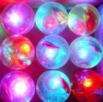 Large stretch ball Luminous Bouncing ball Jumping Ball Night Market Stall Luminous glitter toy with rope 5 5 cm