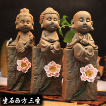 Ceramic tea pet creative ornaments Western Sansheng tea play kung fu tea set accessories tea table tea tray tea bedroom porch