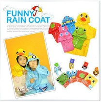 Cartoon animal modeling children raincoat children poncho