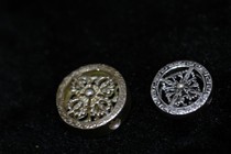 925 Silver made old Tibetan Buddhist Beads Ornament Cross Vajra back cloud size