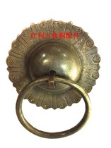 Chinese imitation ancient retro gate door solid wood door handle pure bronze lion head handle beast head door ring bronze handle accessory