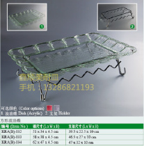 Square wave fruit plate acrylic products display stand sushi plate