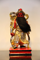 Haixin Buddha Buddhist supplies Solemn Buddha statue wood carving Glass gold Buddha Statue Guan Diye Guan Gong 16 inches