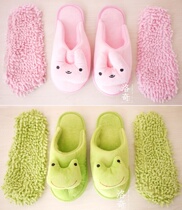 58) Lazy man mop the ground three-dimensional lion chenille floor slippers can be removed and washed home slippers women