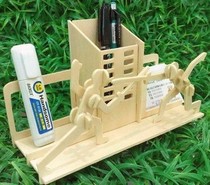 Childrens toy wooden solid jigsaw puzzle-Fencing pen holder Four couplets wooden simulation model DIY Puzzle Toy