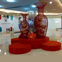 Spring Festival decorations dog Lunar New Year flower lanterns Lunar New Year vase Lantern Festival vase Yuanbao Flower Lantern Lantern Festival Shopping Mall Beauty Chen Supplies