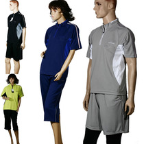 Foreign trade single mens and womens quick-drying sports suit short sleeve T-shirt pullover shorts 5-point pants 7-point pants have a single piece
