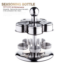Exquisite 304 stainless steel five-head seasoning bottle rotary seasoning jar Pepper bottle powder cartridge powder dispenser