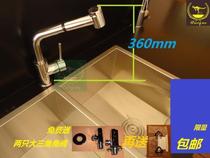 Foreign trade export single kitchen faucet pull-out washing basin pool universal telescopic all copper plus high long mouth can be rotated