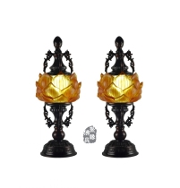 High-end Glazed Buddha Hall For Lanterns for the Treasure Lotus Lamp Pure Bronze Glazed Illustrations Lotus Lamp Long Bright Light Solemn