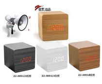 Upgraded mini LED wood clock Time temperature date display with lithium rechargeable sound-activated alarm clock Wood clock