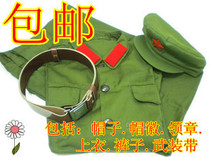 Green Lei Feng clothes performance Red Guards belt stage performance props film and television costumes