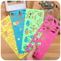 Korean stationery creative candy color painting ruler speed drawing board Art ruler scratch paper painting Template