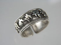 Tang Mei Qin Zhen Buddhism Ornaments Buddhist Jewelry Sanskrit Ring Sanskrit to Bodhisattva Pure Silver